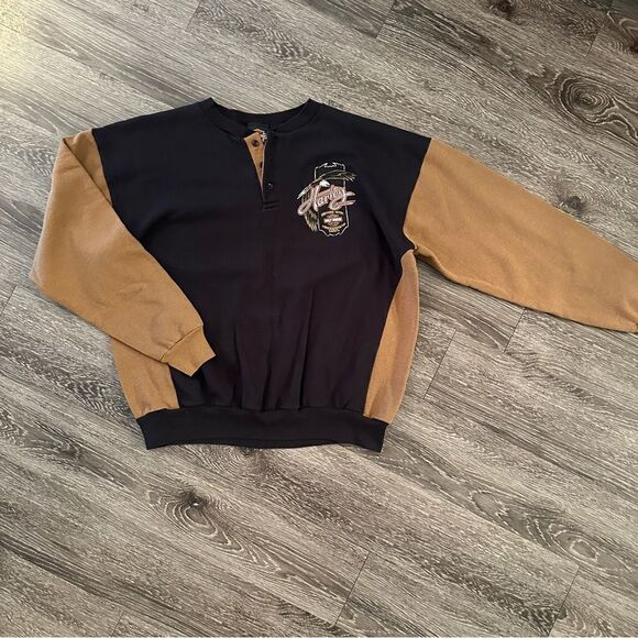Harley Davidson vintage R.K Stratman henley sweatshirt - Picture 1 of 5